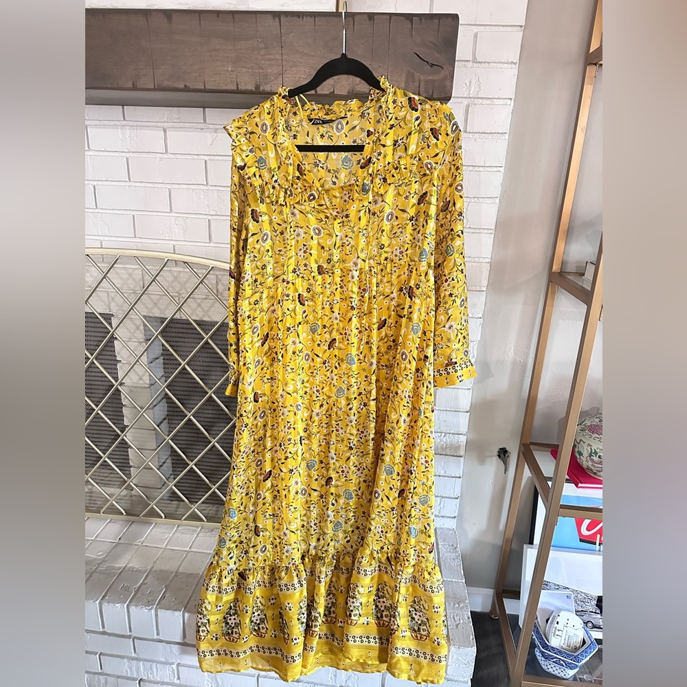 Yellow maxi Zara dress